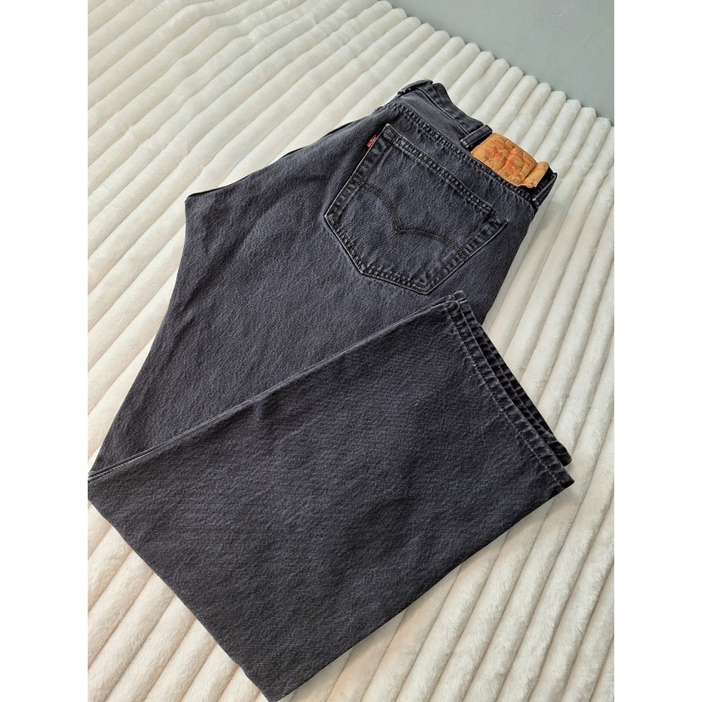 Levis 501 Button Fly St. Leg Jeans Mens 40x32 Black Ranch‎ Western Work Wear